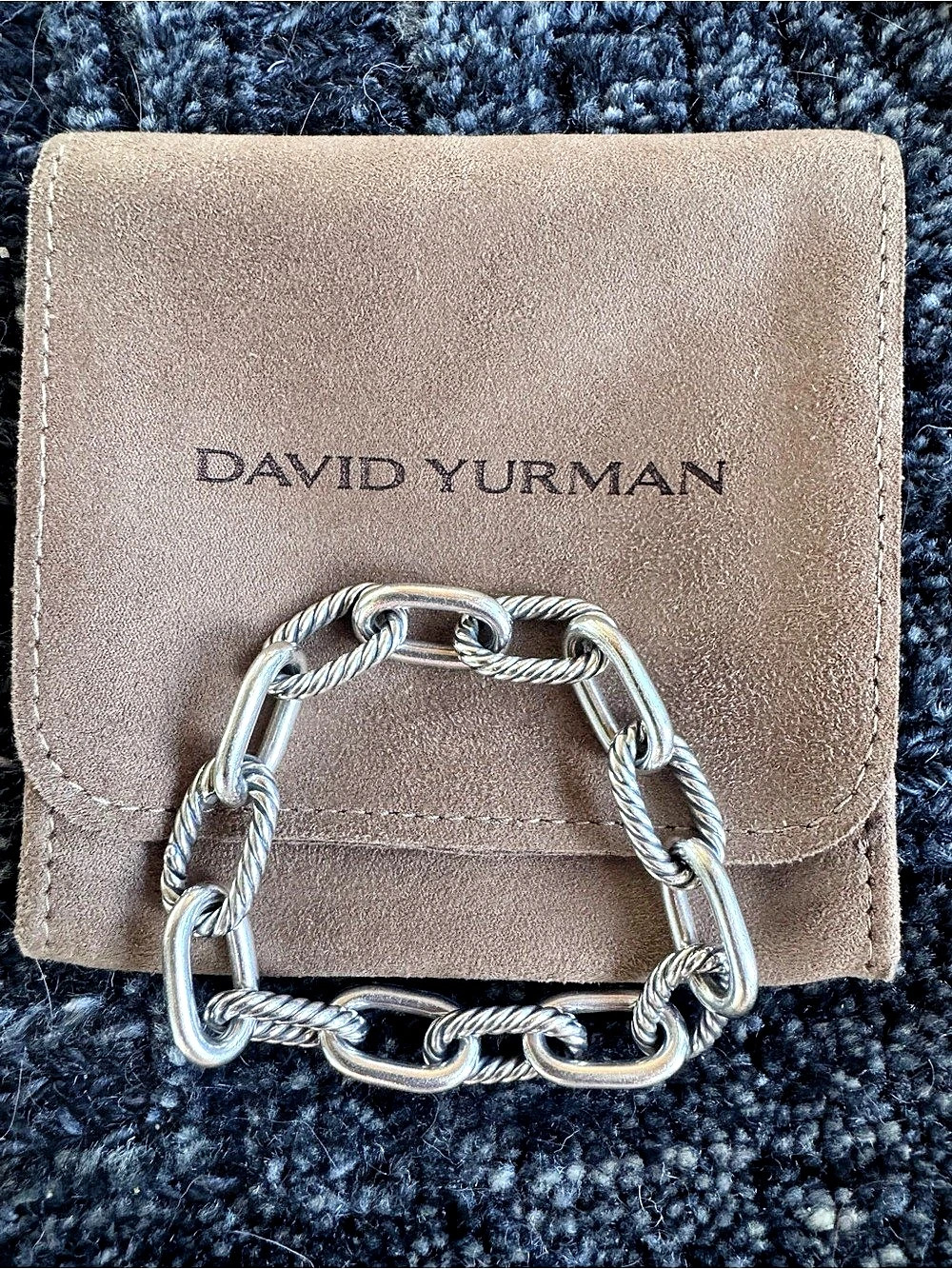 David Yurman DY Madison 11mm Sterling Silver Chain Bracelet + Box & Receipt